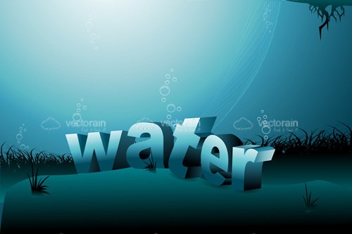 Underwater Scene with Water Word